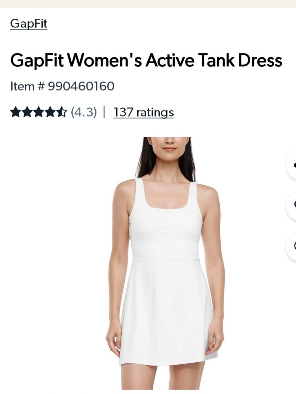 GAP White Sleeveless V-Neck Active Dress - Picture 8 of 11